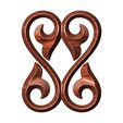 onlay16-08.JPG Double floral scroll decoration element relief 3D print model
