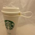 il_794xN.2200423196_eygm.jpg Plug for Starbucks Hot Cup, Flexible plug for the standard reusable Travel To go Starbucks Venti grande coffee cup, doubles as belt strap