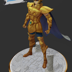 Aiolia 1.PNG STL file Saint Seiya - Aiolia Golden Knight of Leo・3D printing model to download