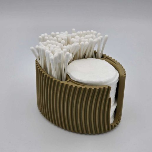 3D Printed Cotton Pad Organizer - Stylish & Practical Bathroom Storage