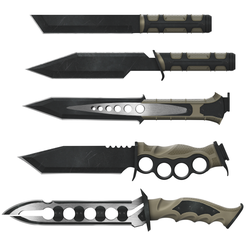 1.png Descargar archivo STL Cuchillos de airsoft BUNDLE | cuchillos de montaje • Plan imprimible en 3D, Fanton
