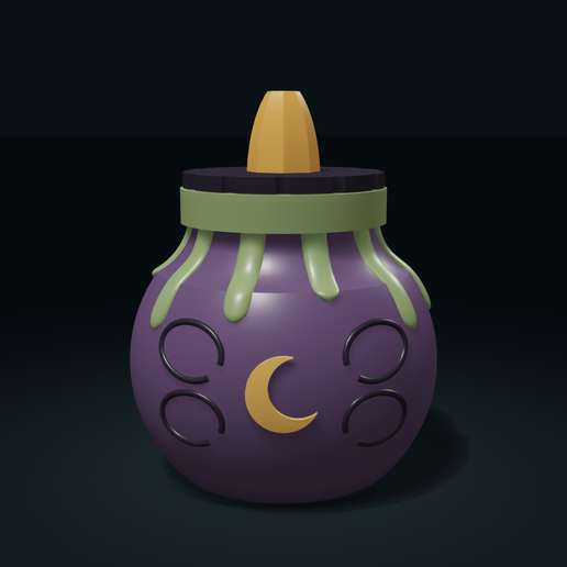 🧪 Wax-Drip Potion Jar with Wide Mouth and Stopper Lid・Free 3D File for ...