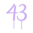 43.stl Cake toppers num 43