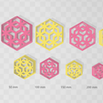 Capture.png Hexagon 8 Clay Cutter - Embossed STL Digital File Download- 8 sizes and 2 Cutter Versions
