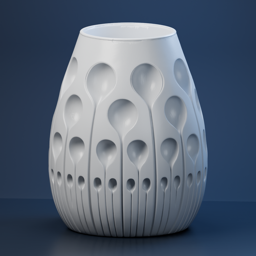 Graduated Circular Relief Vase - Textured Modern Vessel STL