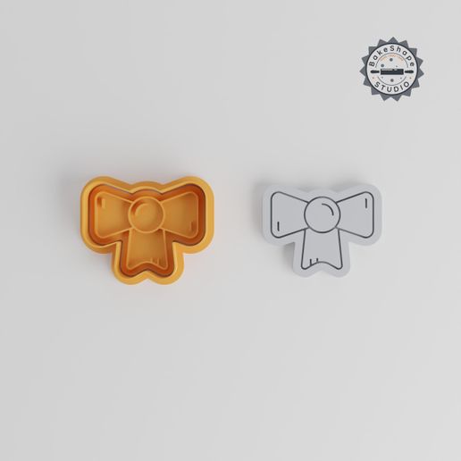 product_4259-02_overview.jpg Ribbon Shape Cutter & Stamp Set, Ideal for Cookie & Fondant Designs, Includes 6 Pieces in 3 Sizes, Perfect for Christmas Gifts