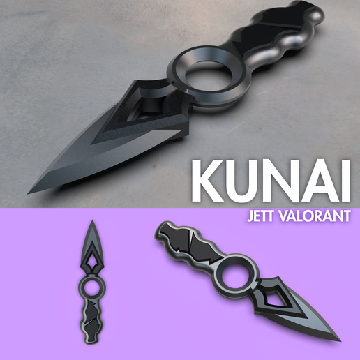 Kunai Jett - Free 3D Print File in STL format - Valorant - Easy to print