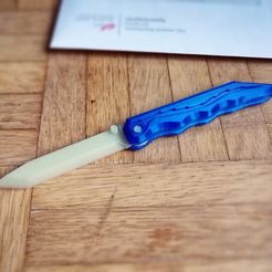 foldknife1.jpg Free 3D file Folding Knife Letter Opener (easier print)・Object to download and to 3D print
