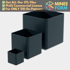 Nursery-Pot.jpg Simple Square Technical Nursery Pots for 1020 Seed Starting Trays MineeForm FDM 3D Print STL File