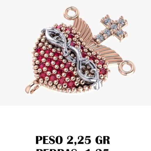 Sacred Heart Pendant 3D model