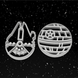 falcon y death star.png Pack x12 Cookie cutters Star Wars
