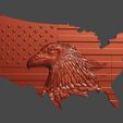 0-US-Map-and-Flag-Eagle-©.jpg USA Flag and Map - Eagle - Pack - CNC Files For Wood, 3D STL Models