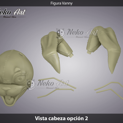 vista cabeza 2.png Figure Vanny FNAF Security Breach 3D print model