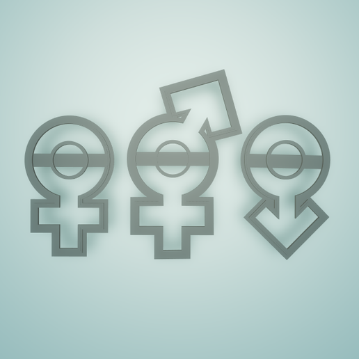 polymer clay cutter "symbol sex" 3D model