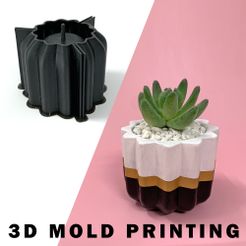 3D MOLD PRINTING STL file Modern planter pot mold・3D printable model to download