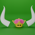 ambospng.png Set of Bowsette Horns and Bowsette Crown for Earphones-Multicolor