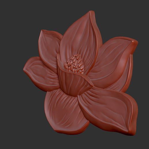 Magnolia1-3.jpg Magnolia - Mississippi symbol 3d relief .stl file