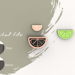 1.jpg Fichier STL Half Lime 2 Summer Polymer Clay Cutter | Digital STL File | 5 Sizes | 2 Versions de Cutter・Design pour imprimante 3D à télécharger