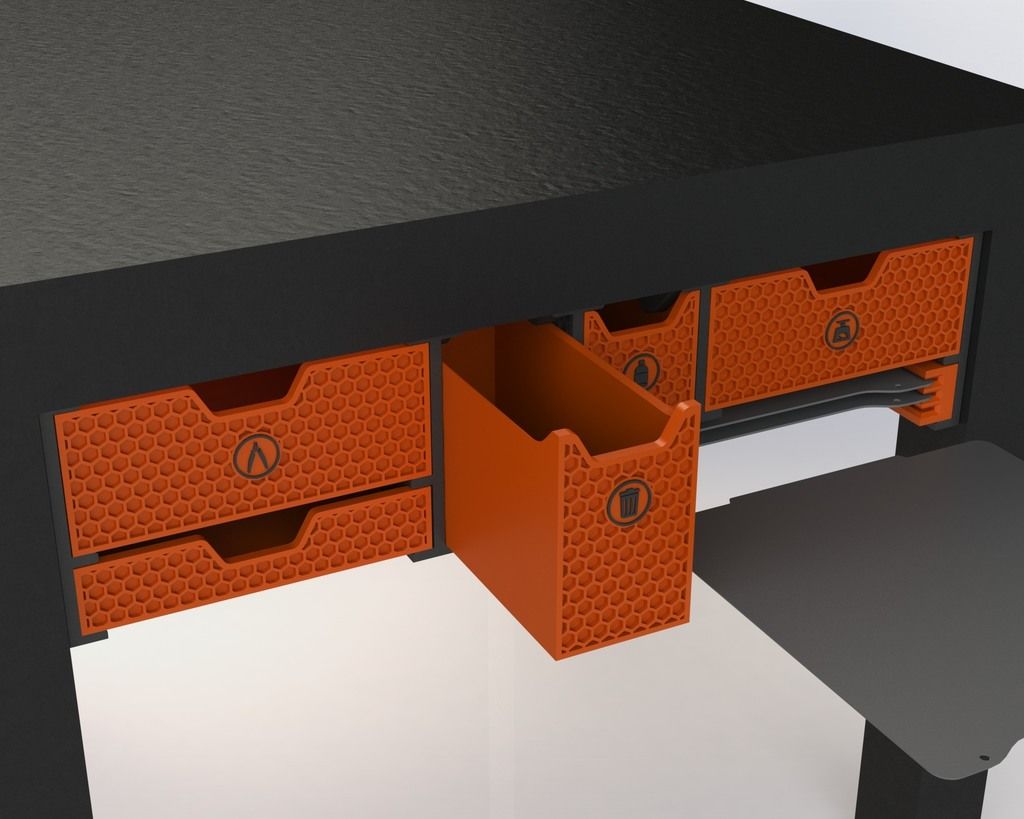 Render_2.jpg Télécharger fichier 3MF Tiroirs d'imprimante pour table basse Ikea • Plan à imprimer en 3D, SolidWorksMaker