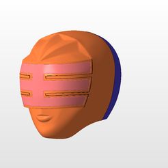 front.png power rangers zeo gold ranger helmet stl file for 3d printing