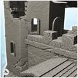 8.jpg Stone castle with damaged keep and double flags (16) - Medieval Gothic Feudal Old Archaic Saga 28mm 15mm
