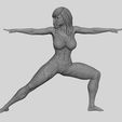 z.jpg Young Woman Practicing Yoga Lesson Doing Warrior Two 3D Print Model