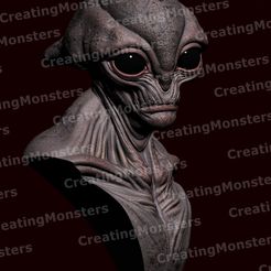 a3r2.jpg 3D-Datei ALIEN BUST STL・3D-druckbare Vorlage zum herunterladen