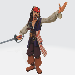 jack_sparrow.png STL-Datei Jack Sparrow・Design für den 3D-Druck zum Herunterladen, Miccoran