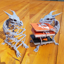 card-holder.png STL file card holder dragon bone・3D printable design to download