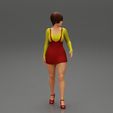Girl-0014.jpg Free Photo  Happy brunette woman with short hair in denim short overalls 3D Print Model