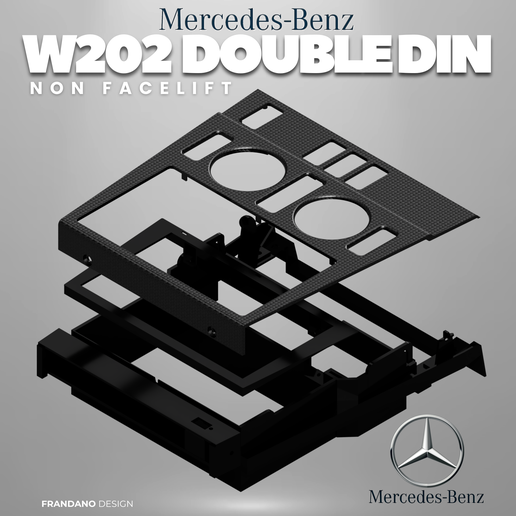 Double DIN Radio center console w202 Mercedes Benz C class Non Facelift