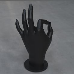 okhand_pic1.jpg OK Hand Pose Gesture with Base for Ring Jewelry Display (geste de pose de la main avec base pour présenter des bagues)