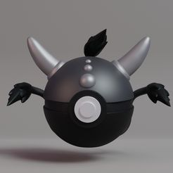 pokeball-paldean-tauros-render.jpg STL-Datei Pokemon Paldean Tauros Pokeball・3D-druckbare Vorlage zum herunterladen