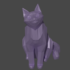curious-cat2.png Fichier STL Angora turc - Low Poly Cat・Design imprimable en 3D à télécharger, Runa_studios