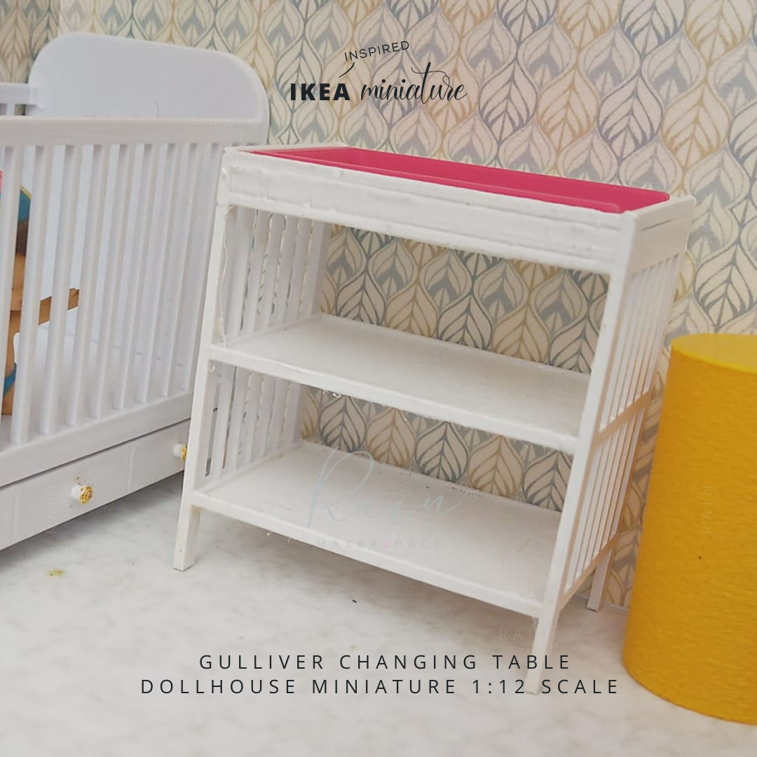 BL GULLIVER CHANGING T DOLLHOUSE MINIATURE 1:12 SCALE wiry F PPP? STL file MINIATURE IKEA-INSPIRED GULLIVER CHANGING TABLE FOR 1:12 DOLLHOUSE・3D print model to download, RAIN