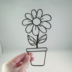 20200410_195337-01.jpeg Simple 2D Flower in Pot - Wall Art - Gift