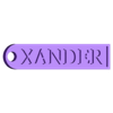 XANDER Keychain.stl US NAMES KEYCHAINS STARTING WITH X