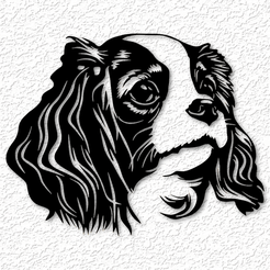 project_20230505_1344340-01-1.png STL file Realistic Spaniel Wall Art Spaniel Dog Wall Decor 2d art・Model to download and 3D print
