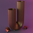 render.png U-Shape Ribbed Curl Vase 03