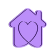 2341_CASACORAZ_60_STAMP.stl HOUSE HEART Cutter with Stamp / Cookie Cutter HOUSE HEART