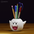 kingboo08.png King Boo Candle Pen Holder Planter Mario Halloween