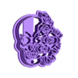 skullroses45.stl Skull With Roses Polymer Clay Cutter for Earrings