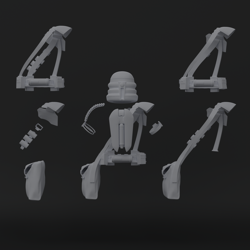 airborne3.png Airborne Clone Paratrooper Kit - One12 - STL files 3D print model