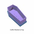 Coffin-Planter.jpg Coffin Shaped Planter Box | 2 Pieces |  6in x 3in | Succulent Pot | Halloween Decor
