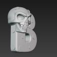 Skull-Themed-B-Letter-Keychain-3D-Print-File-16.jpg Skull-Themed "B" Letter Keychain 3D Print File