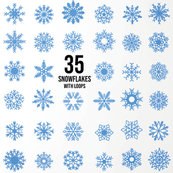 Recurso-12.png 35 Snowflakes Pack / Pack of 35 Snowflakes - Christmas decoration - Decoración navideña