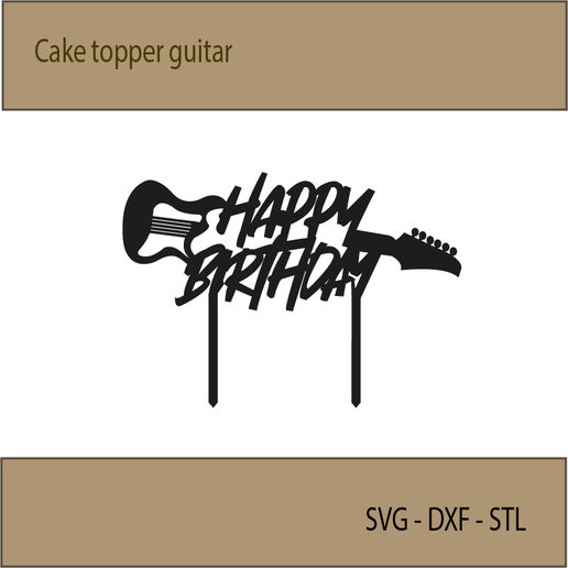 cake topper guitar 3D model