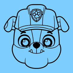 paw-patrol-rubble-blue.png STL file Paw Patrol Rubble Bundle 2D Wall Decoration・3D printable model to download