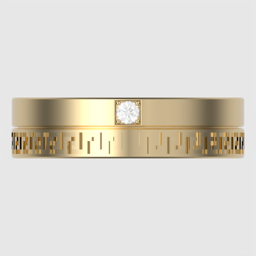 top_render_square.png Intricate Greek Key Band Ring 3D print