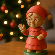 1.png Фигурка миссис Клаус | Рождественская статуэтка, миниатюрная жена Санты | Праздничный декор стола, рождественская деревня, уникальный подарок к празднику